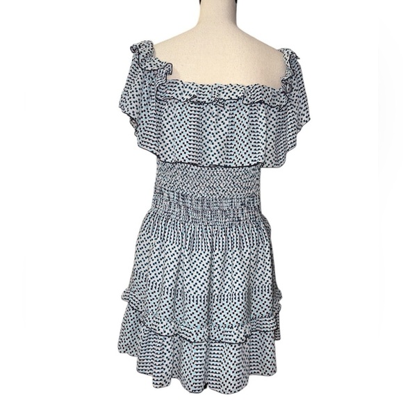 Parker Hali On or Off-Shoulder Smocked Fit
& Flare Dress in Multi Sz. Medium - Picture 9 of 10